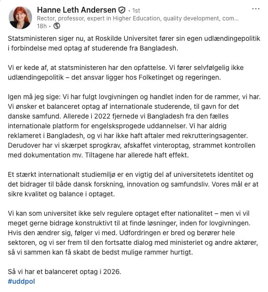 Prøv at sige sætningen: Da statsministeren gav RUCs rektor retorisk rocker bank