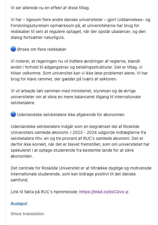 Prøv at sige sætningen: Da statsministeren gav RUCs rektor retorisk rocker bank