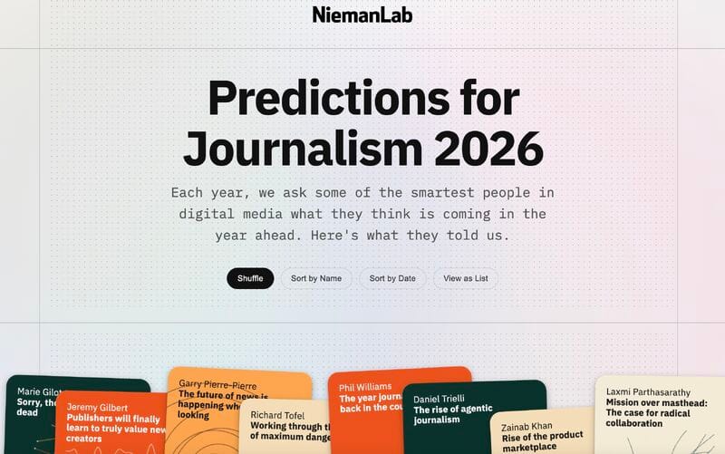 Nieman Lab 2026 forudsigelser: Hvad journalister skal vide nu om fag og fremtid